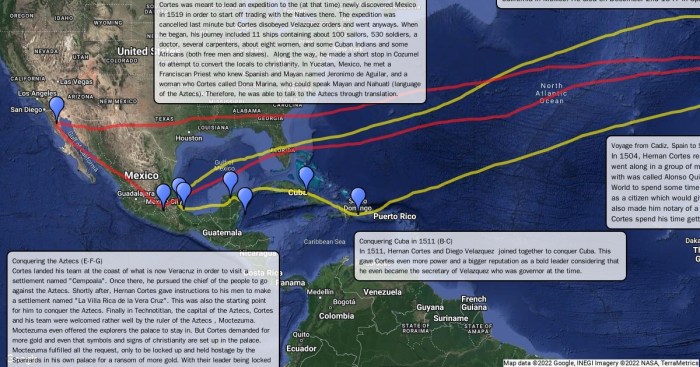 Hernan cortez cortes hernando route traveled domingo santo