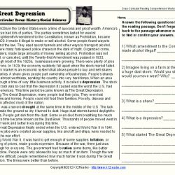 Worksheets on the great depression