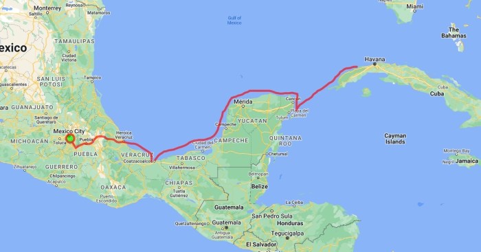 Map of hernan cortes route